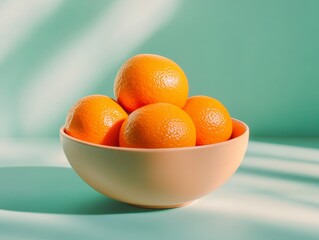 A bowl filled with ripe and juicy oranges