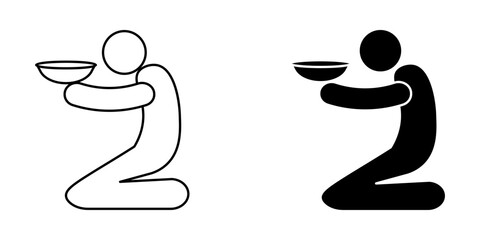 poverty line Set icon vector symbol. Load symbol vector sign isolated on white background illustration for graphic and web design.