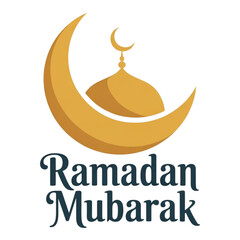 Ramadan mubarak greeting card isolated on white background