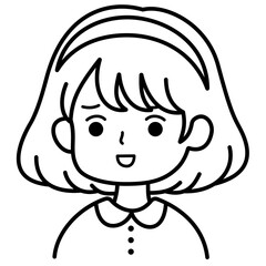 Short Hair Girl with Headband 
