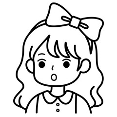 Long Hair Girl with Ribbon 