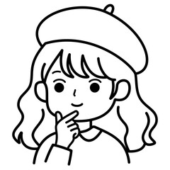 Long Hair Girl with Barrette 