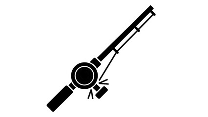 Vector illustration of fishing rod and reel equipment, a hobby and outdoor sport tool, on transparent background