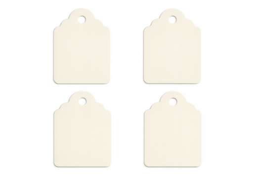 Blank ivory gift tags set on transparent background - Powered by Adobe
