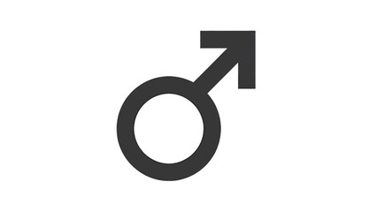 Vector illustration of male gender symbol on transparent background, representing masculinity and men