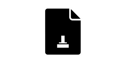 Vector illustration of a document file icon with an approved stamp symbol, on transparent background