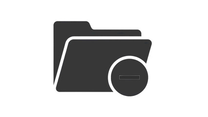Vector illustration of a folder with minus sign, delete file concept, on transparent background