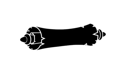 Vector illustration of an old rolled parchment scroll, vintage antique document, on transparent background