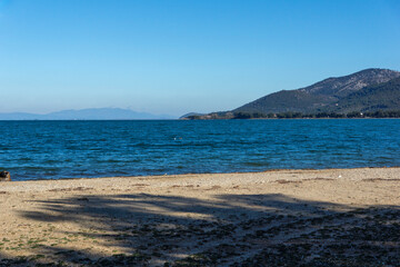 Landscape of coastline of Thassos island, Greece