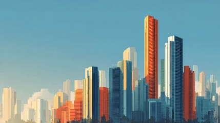 Obraz premium Colored city skyline