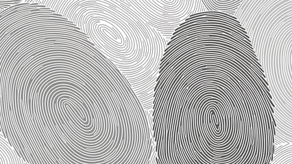 Fingerprint patterns in black and white.