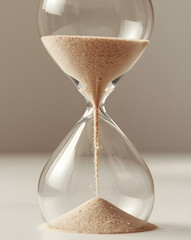 hourglass on grey background