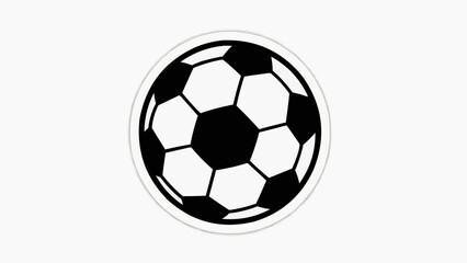 Fototapeta premium A black and white soccer ball icon with a circular border on a plain background