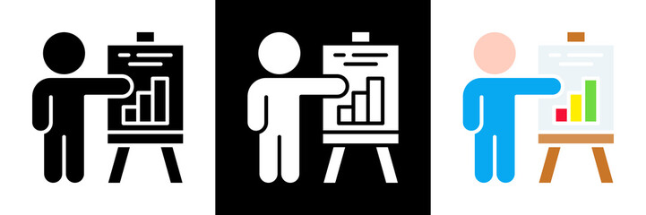 Presentation Icon Set Glyph vector Illustration 