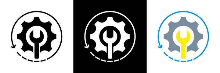 Maintenance Icon Set Glyph vector Illustration 