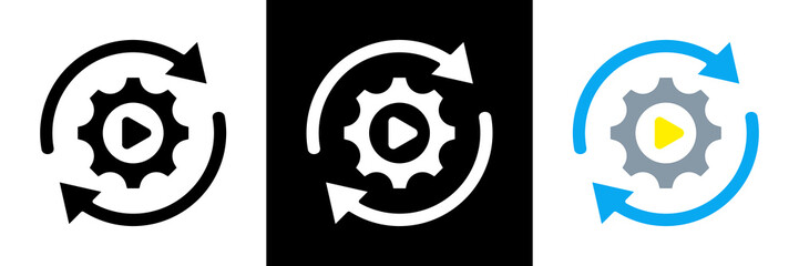 Automated Icon Set Glyph vector Illustration 