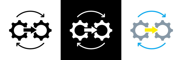 Integration Icon Set Glyph vector Illustration 