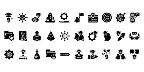 Vector solid icon of Innovation icons set with symbol element