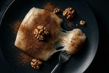 Silky Threads Tavuk Gogsu Turkish Milk Pudding with Cinnamon and Walnuts