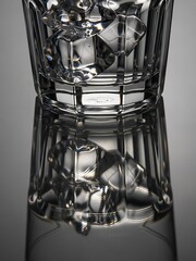 Refreshing water in a stylish glass with captivating light reflections