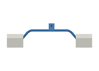 Pipe bridge. Simple flat illustration.