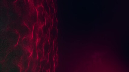Abstract glowing red digital particle wave motion overlay structure creating deep futuristic background visualization - Powered by Adobe