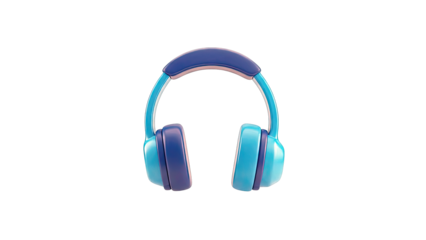 Blue and Dark Blue Over-Ear Headphones