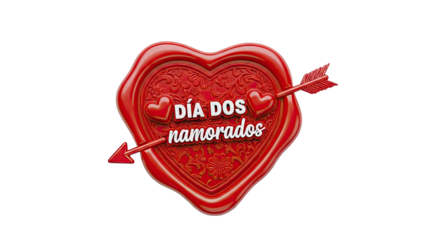 Dia dos Namorados Heart Seal with Cupid's Arrow