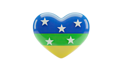 Heart-shaped emblem with stars