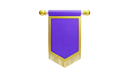 Purple and Gold Banner with Fringe