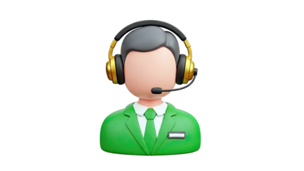 3D Call Center Agent with Headphones