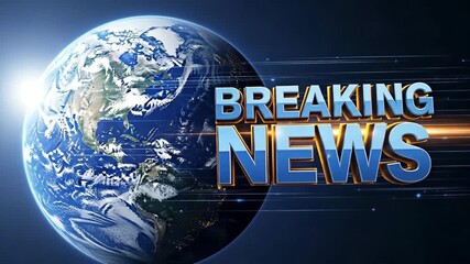 Breaking News on a globe for the concept of Current events and global awareness.