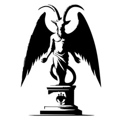 Silhouette of the statue of Baphomet