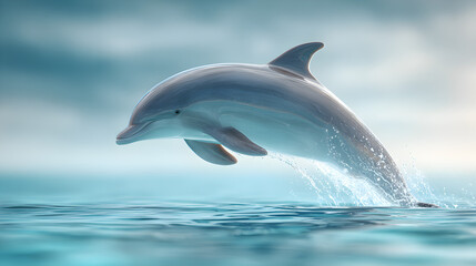 Fototapeta premium Dolphin Jumping Above the Ocean