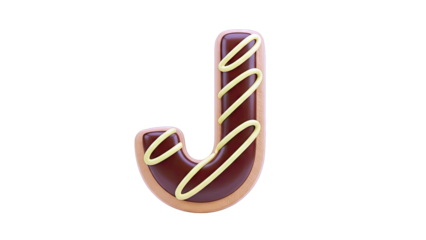 Chocolate Iced Letter J Cookie