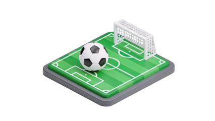 Miniature Soccer Field with Ball and Goal