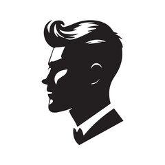 black and white silhouette of a man