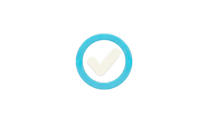 Blue circle with white checkmark icon