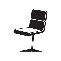 black and white office chair isolated on white bakcground