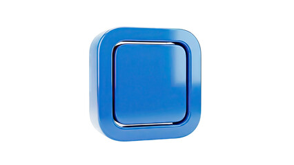 Glossy blue square button with rounded corners