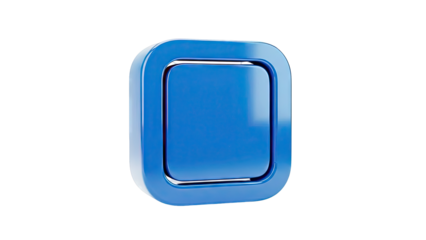 Glossy blue square button with rounded corners