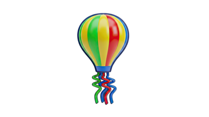 Colorful Hot Air Balloon with Streamers