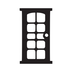 black and white door on white background