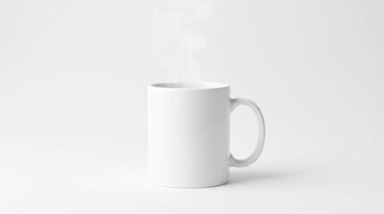 Blank White Mug With Rising Steam