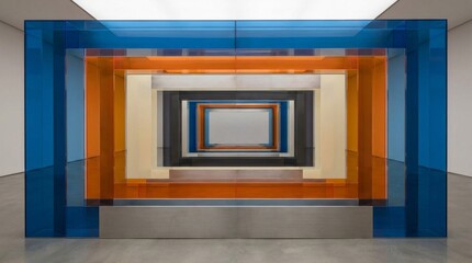 Nested Geometric Plexiglass Art Installation