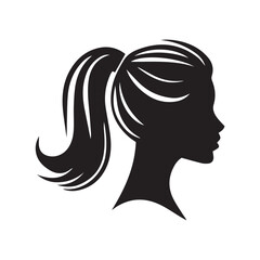 vector woman with long hair