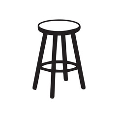 wooden stool isolated on white background