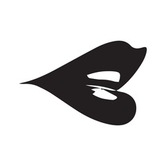 black silhouette of lips