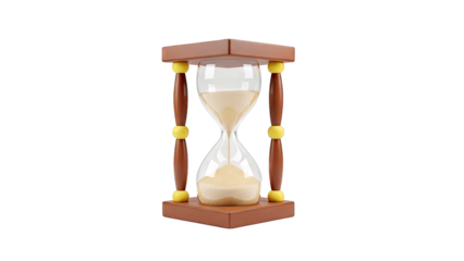Brown Hourglass with Sand Falling