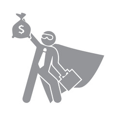 Business Hero with Money Bag